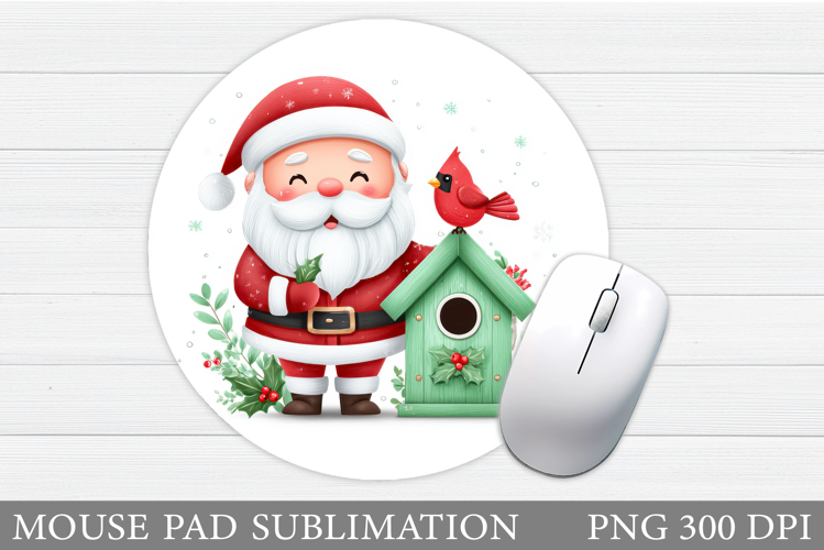 Cute Santa Claus Mouse Pad. Christmas Mouse Pad Sublimation