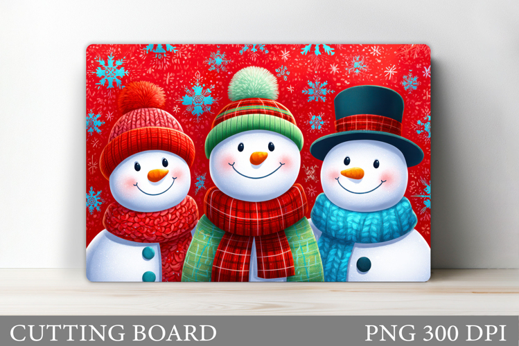 Cute Snowman Cutting Board. Christmas Cutting Board Design