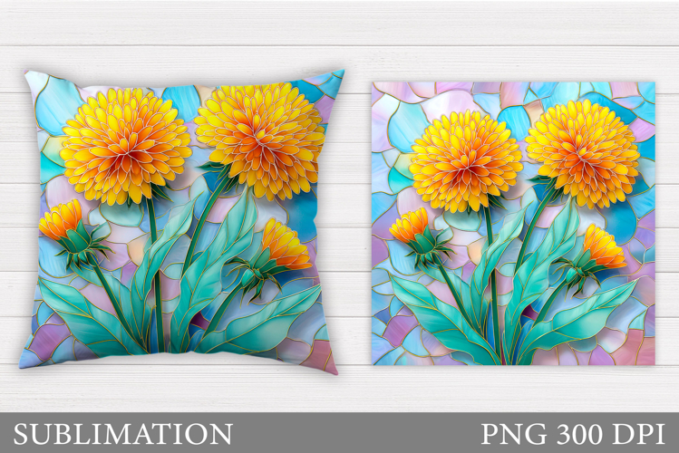 Dandelion Pillow Design. Flowers Pillow Sublimation example image 1