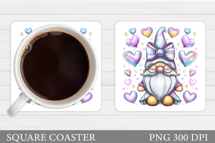 Valentines Gnome Coaster. Valentines Coaster Sublimation