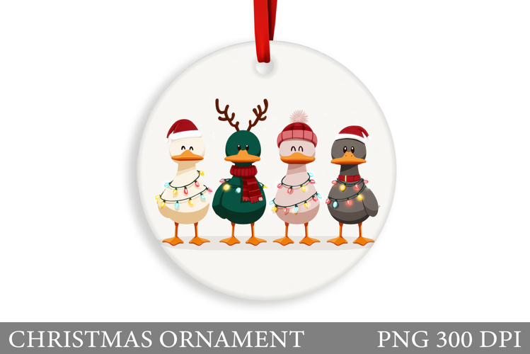 Cute Goose Christmas Ornament. Christmas Sublimation
