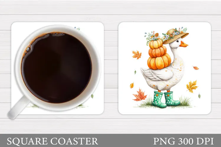 Fall Goose Coaster Design. Fall Coaster Sublimation