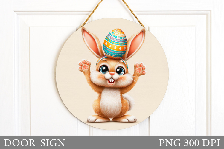 Easter Bunny Door Sign Sublimation. Easter Door Sign Design