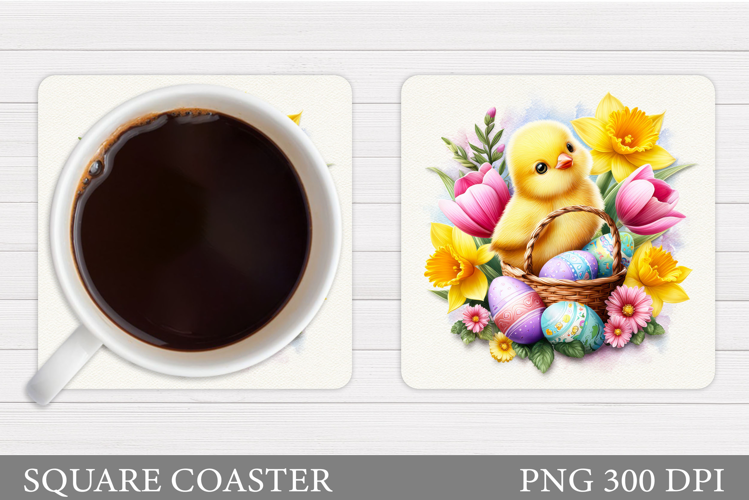 Easter Chick Coaster Design. Easter Eggs Coaster Sublimation