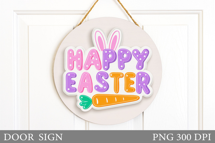 Happy Easter Door Sign. Easter Eggs Door Sign Sublimation