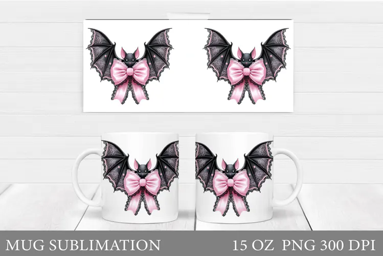 Halloween Bat Mug Design. Halloween Mug Sublimation
