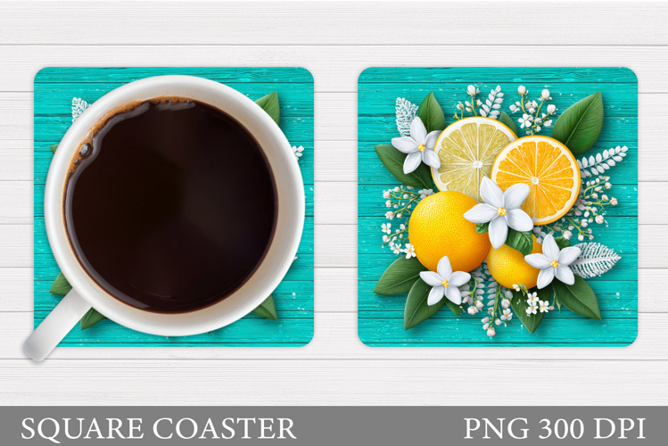 Lemons Coaster Design. Lemons Sublimation