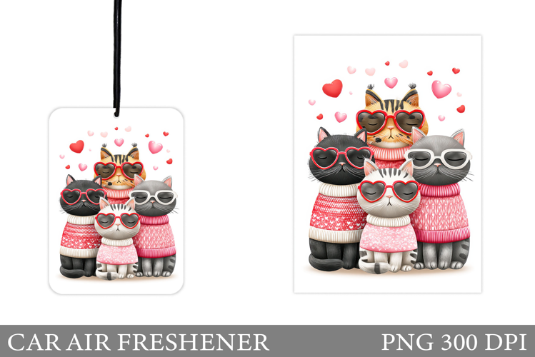 Cute Cats Car Air Freshener. Valentines Car Air Freshener