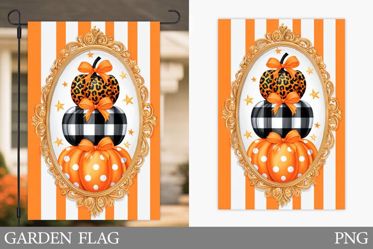 Pumpkin Garden Flag Design. Pumpkin Sublimation example image 1