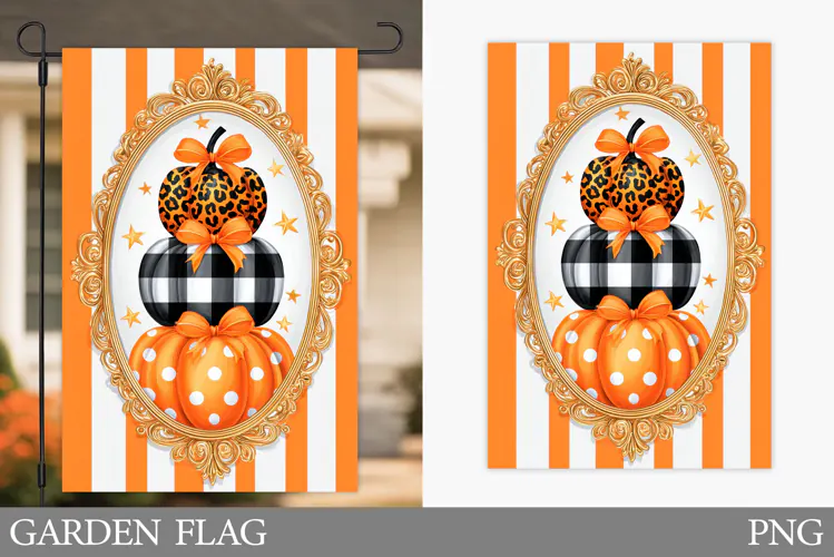 Pumpkin Garden Flag Design. Pumpkin Sublimation