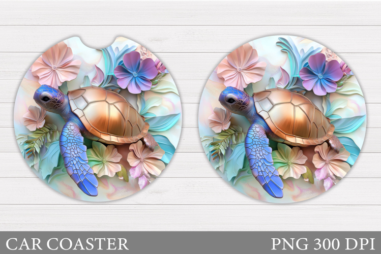 Turtle Car Coaster Design. Sea Car Coaster Sublimation