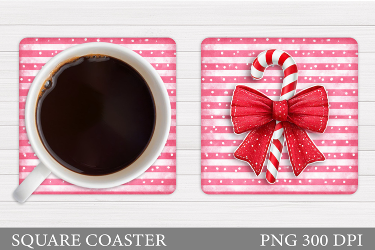 Christmas Candy Canes Coaster. Christmas Coaster Sublimation