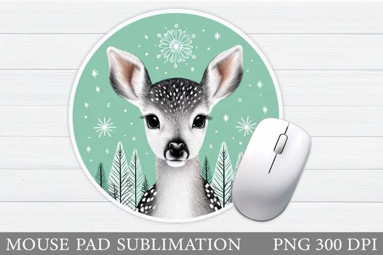 Christmas Deer Mouse Pad. Christmas Mouse Pad Design example image 1