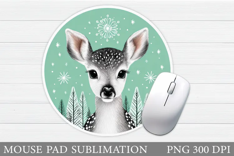 Christmas Deer Mouse Pad. Christmas Mouse Pad Design