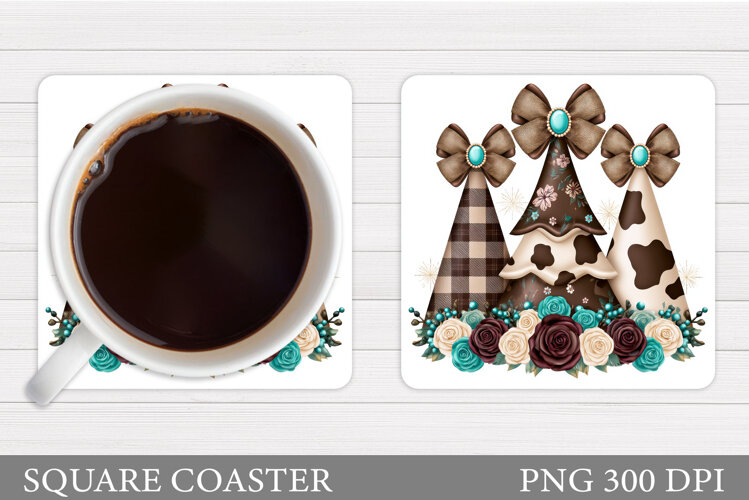 Christmas Tree Coaster Design. Christmas Coaster Sublimation example image 1