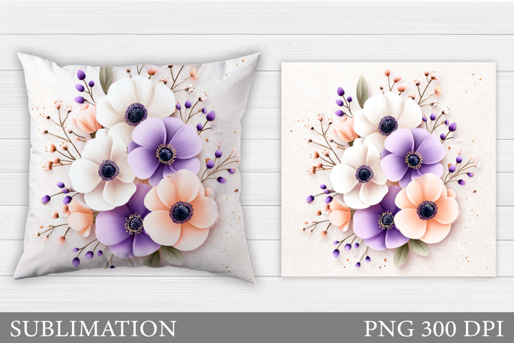 Flowers Pillow Design. Floral Pillow Sublimation