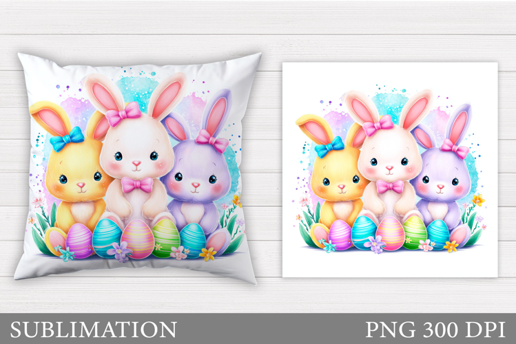 Easter Bunny Pillow Design. Easter Bunny Sublimation