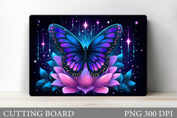 Butterfly Cutting Board. Flowers Cutting Board Sublimation example image 1