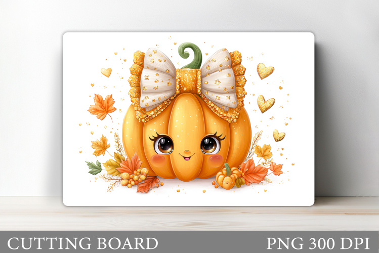 Cute Pumpkin Cutting Board. Halloween Cutting Board Design