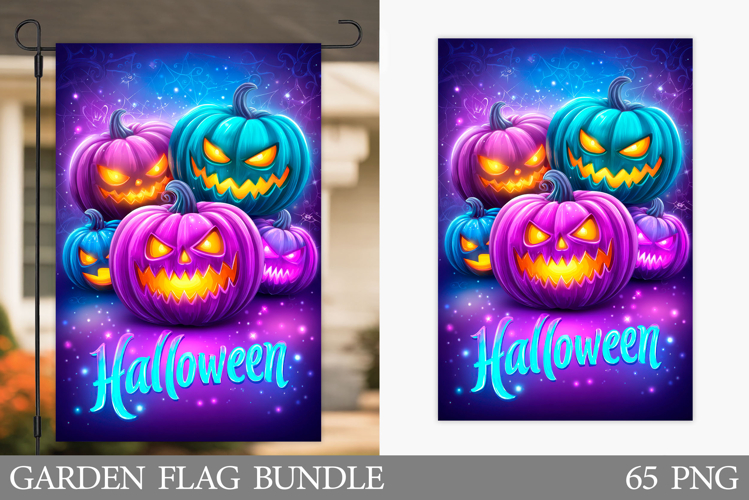 Halloween Garden Flag Design. Halloween Pumpkin Garden Flag