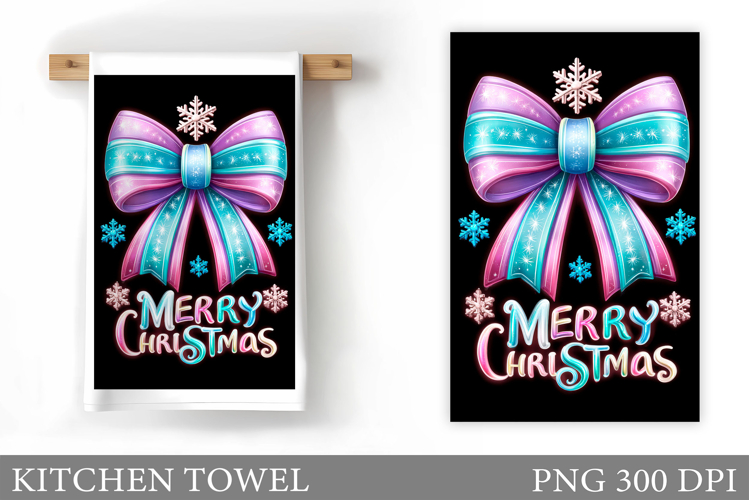 Christmas Kitchen Towel Design. Merry Christmas Sublimation