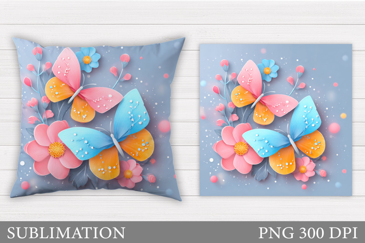 Butterflies Sublimation. Butterflies Pillow Sublimation