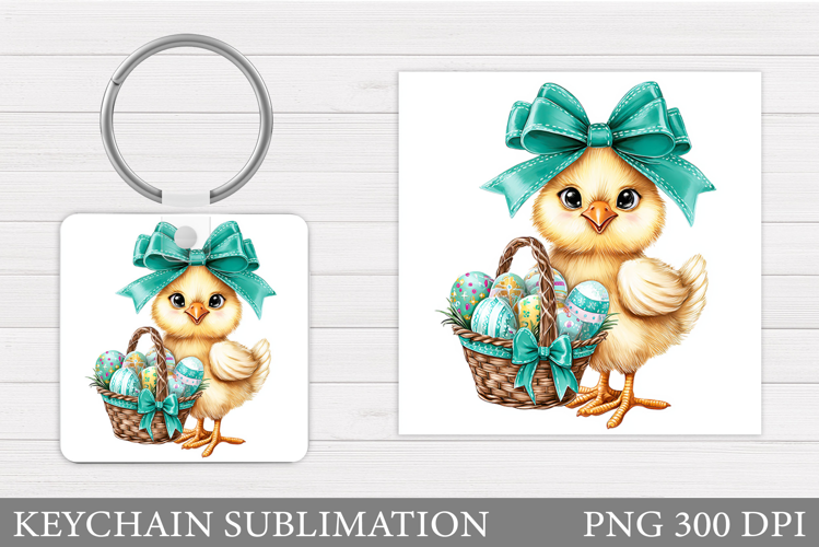 Easter Chick Keychain Sublimation. Easter Keychain Design