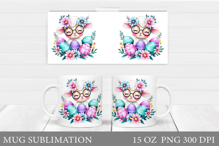 Easter Lamb Mug Design. Lamb Easter Mug Sublimation
