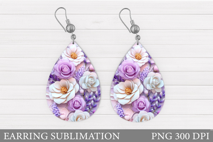 Flowers Earring Design. Floral Earring Sublimation