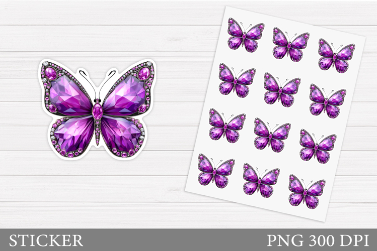 Diamond Butterfly Sticker. Butterfly Sticker Printable