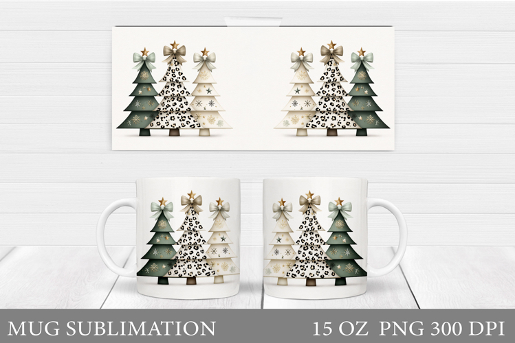 Christmas Tree Mug Sublimation. Christmas Tree Mug Design