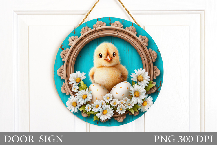 Easter Chick Door Sign Design. Easter Door Sign Sublimation