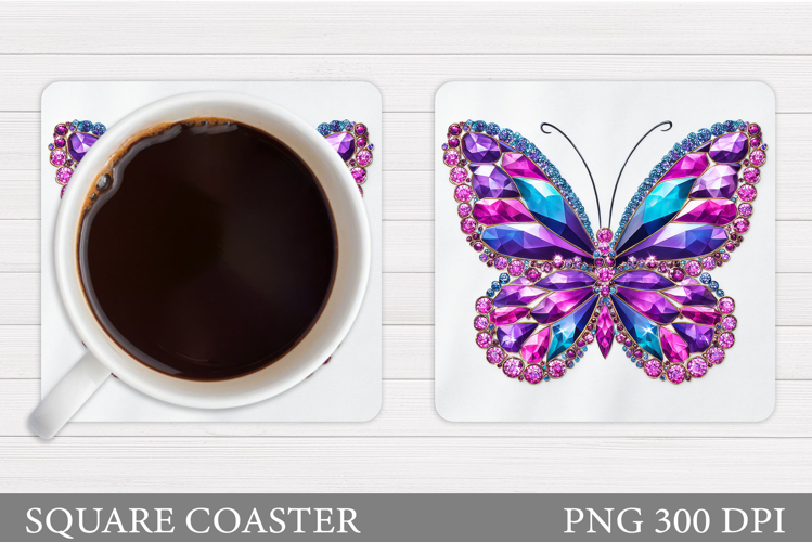 Butterfly Coaster Sublimation. Butterfly Coaster Design