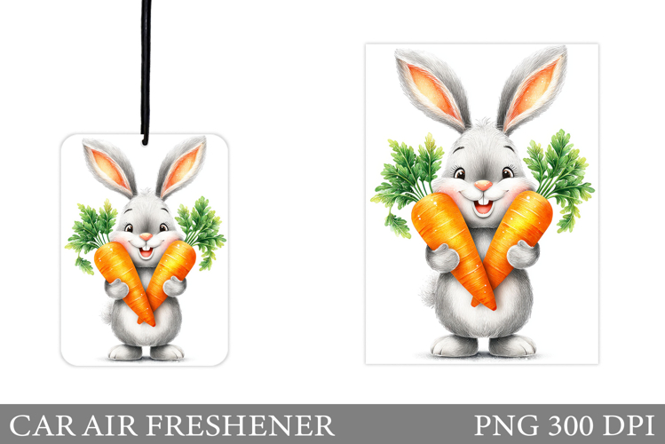 Cute Bunny Car Air Freshener Design. Cute Bunny Sublimation