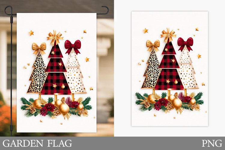Christmas Tree Garden Flag. Christmas Garden Flag Design