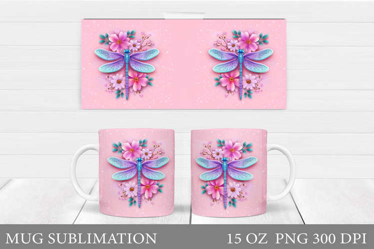 Dragonfly Mug Design. Dragonfly Sublimation