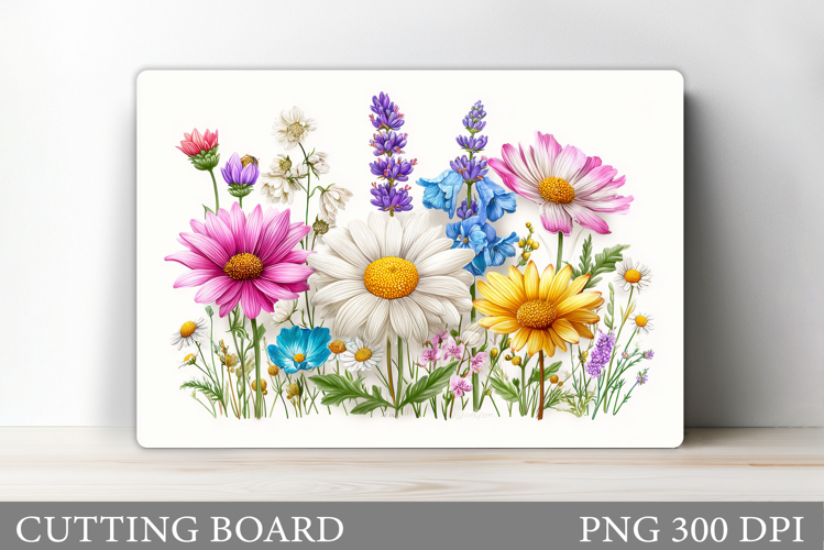 Wildflowers Cutting Board. Flowers Cutting Board Sublimation