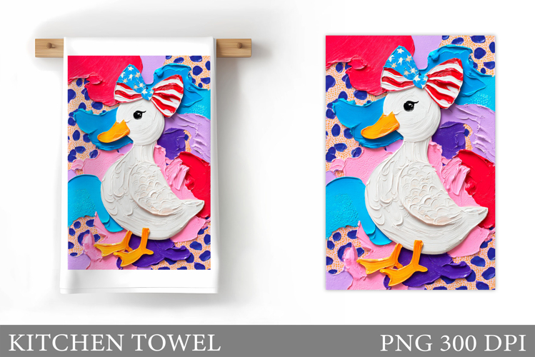 Patriotic Goose Kitchen Towel. Patriotic Kitchen Towel