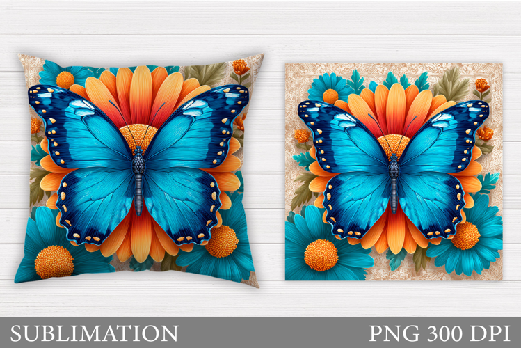 Butterfly Flowers Sublimation. Butterfly Pillow Sublimation