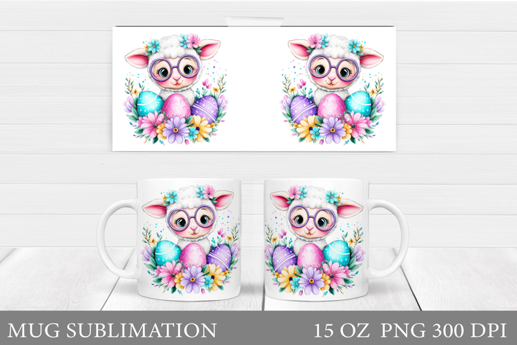 Easter Lamb Mug Design. Lamb Easter Mug Sublimation