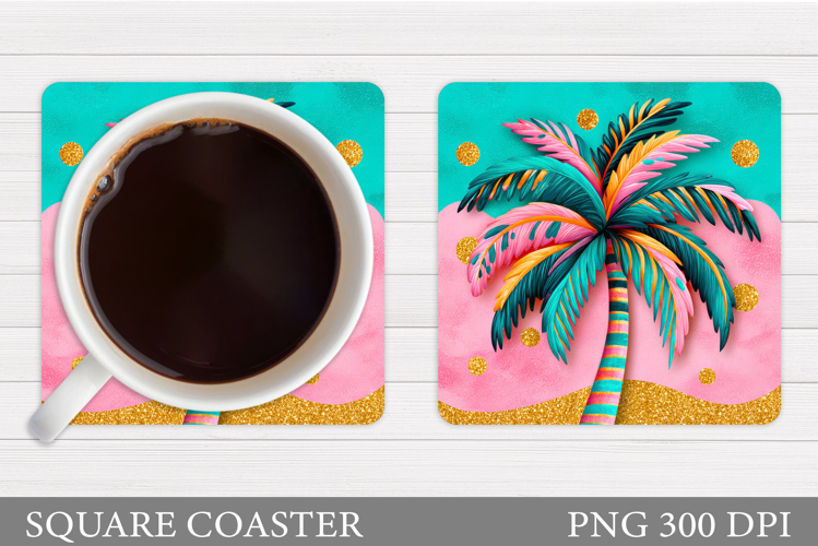 Palm Tree Coaster Design. Sea Coaster Sublimation