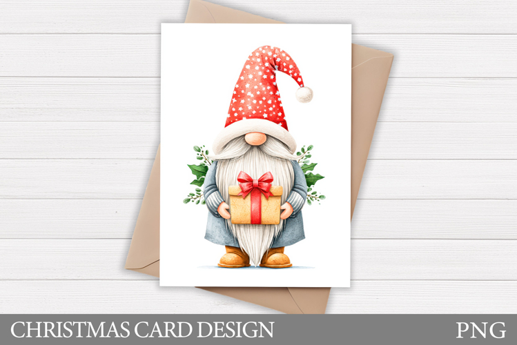 Christmas Gnome Card Printable. Christmas Card Design
