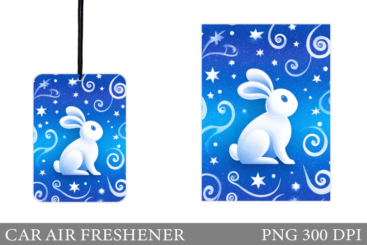 Cute Bunny Car Air Freshener Design. Cute Bunny Sublimation