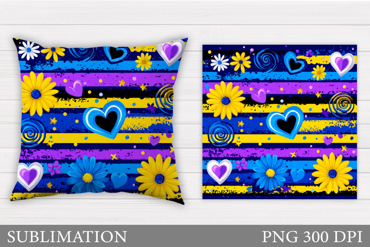 Flowers Pillow Design. Floral Pillow Sublimation