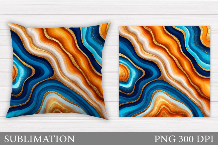 Abstract Pillow Sublimation. Agate Stone Pillow Design