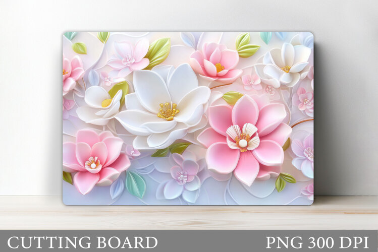 Flowers Cutting Board. Floral Cutting Board Sublimation example image 1