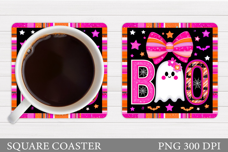 Boo Coaster Design. Halloween Sublimation