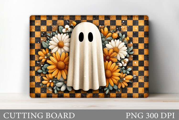 Ghost Cutting Board Sublimation. Halloween Cutting Board example image 1