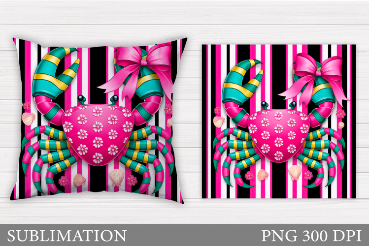Crab Pillow Sublimation. Crab Sublimation