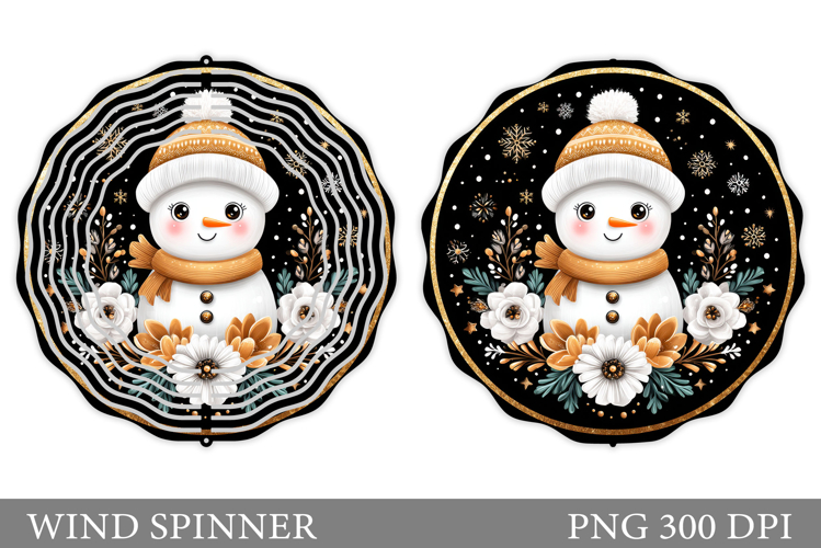 Cute Snowman Wind Spinner. Christmas Wind Spinner Design